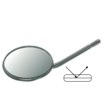 Standard Mouth Mirror, Fig.5,24mm, Back Surface, Magnifying, 12 pieces
